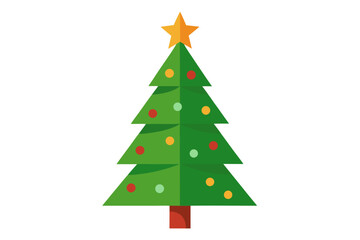 Obraz premium Christmas tree white background 