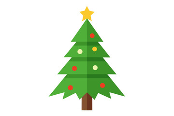 Fototapeta premium Christmas tree white background 