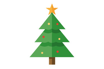 Fototapeta premium Christmas tree white background 