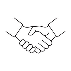 Fototapeta premium Handshake line art vector icon