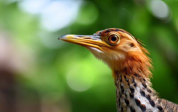 Stunning Sunbittern Bird Close-up at Dawn with Vibrant Background Effects