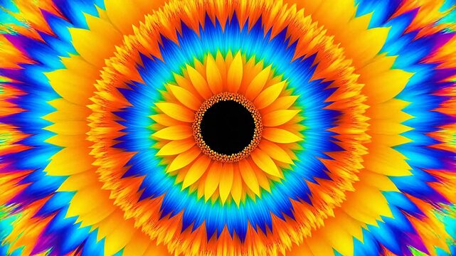 Colorful abstract sunflower pattern