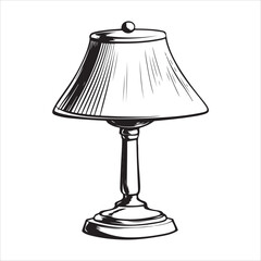 Obraz premium Table lamp silhouette with lampshade