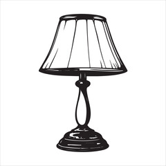 Obraz premium Table lamp silhouette with lampshade
