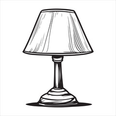 Obraz premium Table lamp silhouette with lampshade