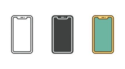 Smartphone Vector Illustrations in Various Colors and Styles Isolated on White Background © Lucy Abstracts