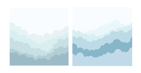 Fototapeta premium soft layered cloud abstract background pastel blue paper cut style