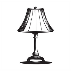 Obraz premium Table lamp silhouette with lampshade