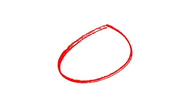 circle highlight animation on white background, red and black circle marker and underline stroke with alpha channel