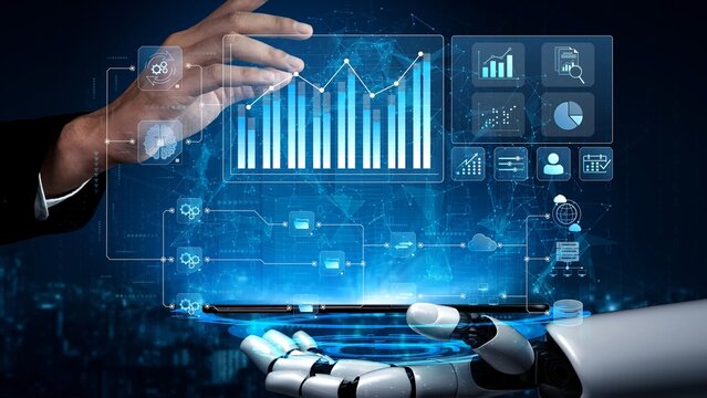 AI-generated interface showing seamless data integration from cloud and database into automated analytics dashboard for business insights and performance monitoring Marrow