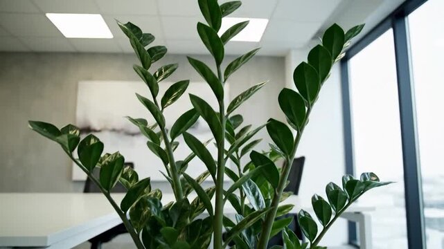 ZZ Plant in a Modern Office Environment.