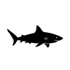 Obraz premium Black silhouette of a shark fish.