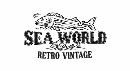 Obraz premium Vintage stylized fish above 