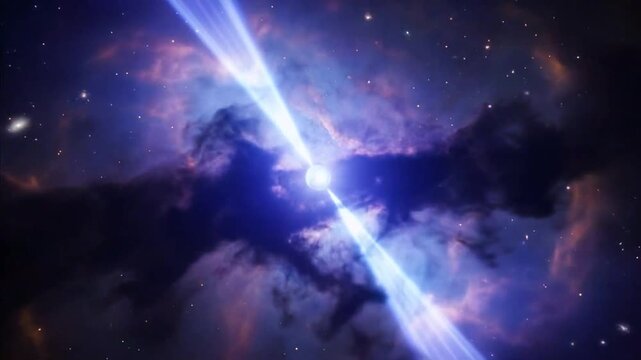 Pulsar Beams Piercing Through a Cosmic Nebula