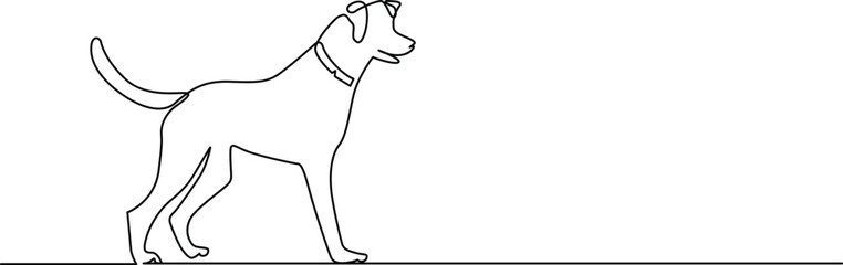 Obraz premium A black and white illustration of a dog standing on all fours Vector