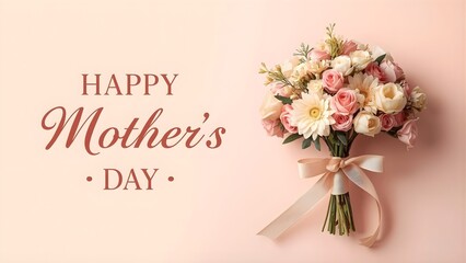 Happy mother's day bouquet of pink and white flowers