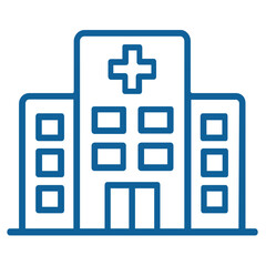 Hospital Building Medical Center Line Icon