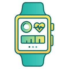 Smartwatch Health Monitor with Heart Rate Icon