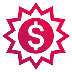 Dollar Starburst Badge Icon for Price Promotion