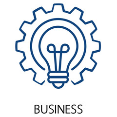 Business Innovation Gear and Lightbulb Line Icon