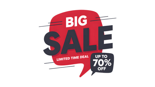 Big sale banner with limited time deal and up to 70 percent off