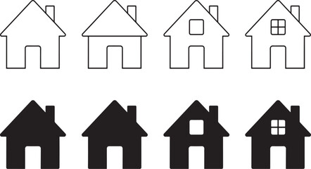Modern Home Icon Collection &ndash; Outline and Solid Styles