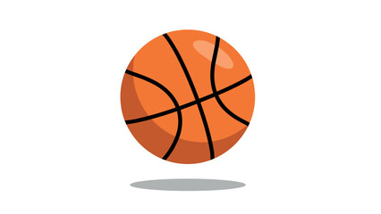 Fototapeta premium orange basketball ball with black lines hand drawn illustration on white background