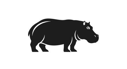 Obraz premium black hippopotamus silhouette