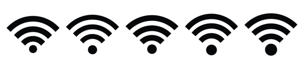 Collection of  wifi signal silhouette icon vector set for logo