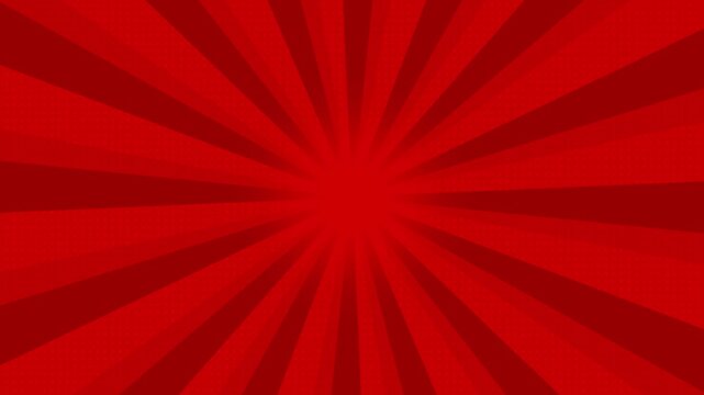 Sunburst red comic modern with dot pattern rotating animated background