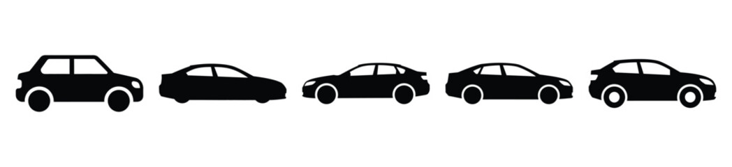 Fototapeta premium Collection of car vehicle silhouette icon vector set for logo