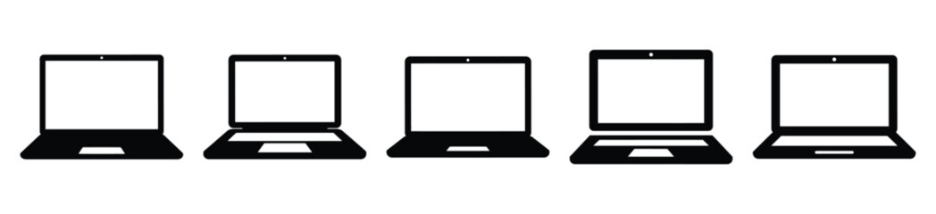 Collection of  laptop computer silhouette icon vector set for logo © Pallobroy