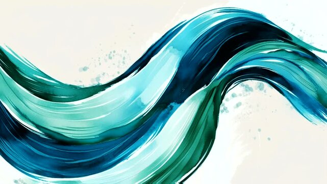 Abstract art featuring dynamic brush strokes in elegant wave shapes.