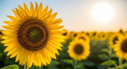 Obraz premium sun flower nature background with copy space