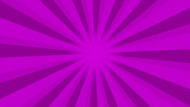 Sunburst purple comic modern with dot pattern rotating animated background