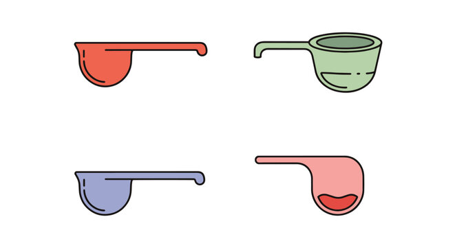 Tablespoon Line art flat abstract color