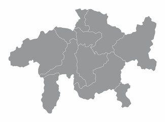 Grisons Canton administrative map
