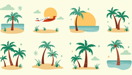 A cheerful and minimalist illustration evoking relaxation and vacation vibes. Ideal for travel agencies, summer promotions, or background designs.