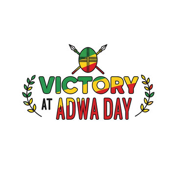 Victory at adwa day ethiopian commemorative emblem with spears shield