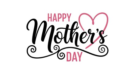 Happy mother's day greeting card with silhouette