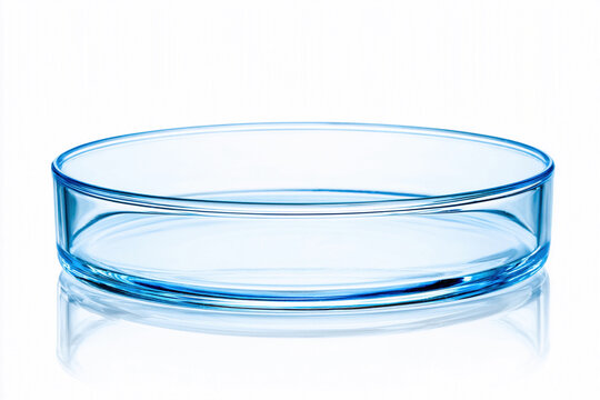 Petri dish on white background showcasing clean and crisp laboratory equipment setup Generative AI