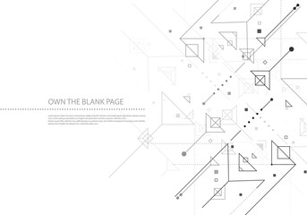 Minimalism monochrome technology pattern. Abstract vector background