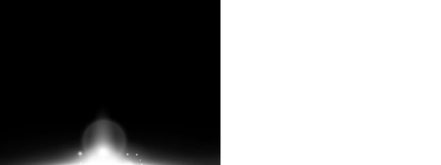 White Subtle Glow Light Horizon on Dark and Transparent Background