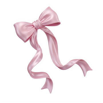 Easter sunday 3d icon - pink ribbon bow design isolated on transparent background