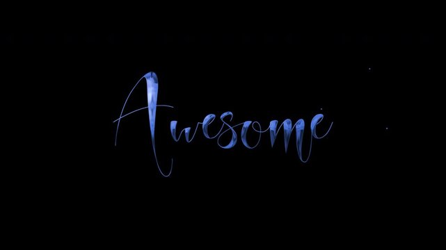 Awesome text animation on transparent background.