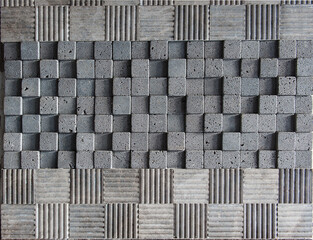 3D Basalt Cube Mosaic Wall
