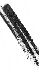 Textured black charcoal streak on white background