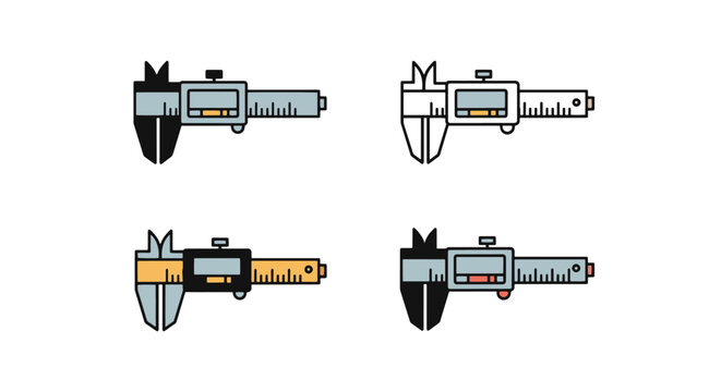 Vernier Caliper Line modern color illustration design