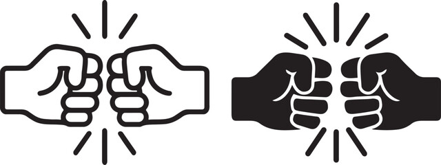Bold fist bump icon with friendship gesture symbol. © MdShohidul
