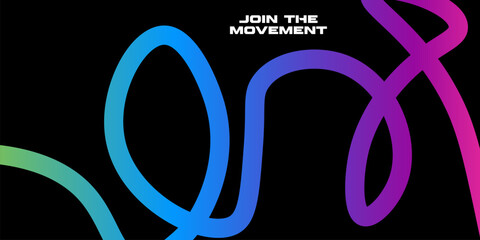 Color Shapes with Rainbow Gradient. Abstract Modern Fluid Waves Vector Background